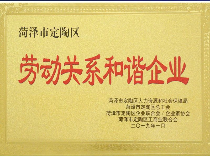 定陶區(qū)勞動關系和諧企業(yè)